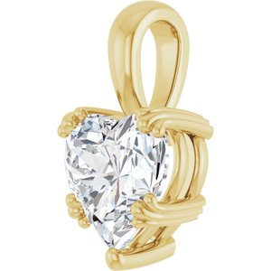 10K Yellow Gold 9x9 mm Heart Pendant Mounting – image 3