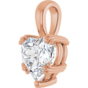 18K Rose Gold 9x9 mm Heart Pendant Mounting – image 3