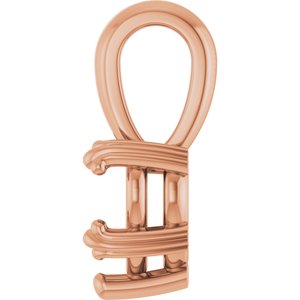 14K Rose Gold 6.5x6.5 mm Heart Pendant Mounting – image 6