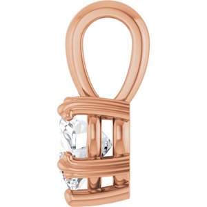 10K Rose Gold 6.5x6.5 mm Heart Pendant Mounting – image 5
