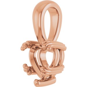 10K Rose Gold 6.5x6.5 mm Heart Pendant Mounting – image 4