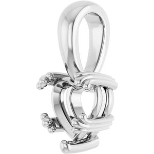 18K White Gold 6.5x6.5 mm Heart Pendant Mounting – image 4
