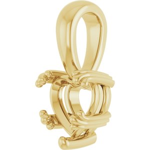 10K Yellow Gold 6.5x6.5 mm Heart Pendant Mounting – image 4