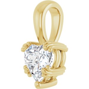 14K Yellow Gold 6.5x6.5 mm Heart Pendant Mounting – image 3