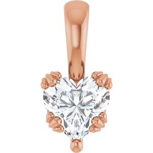 10K Rose Gold 6.5x6.5 mm Heart Pendant Mounting