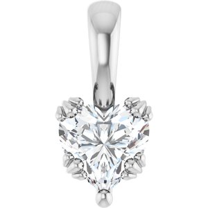 Platinum 6.5x6.5 mm Heart Pendant Mounting
