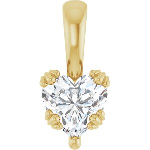 10K Yellow Gold 6.5x6.5 mm Heart Pendant Mounting