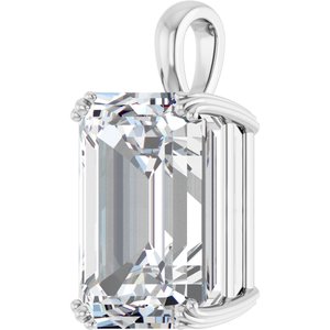 Platinum 18x13 mm Emerald Pendant Mounting – image 3