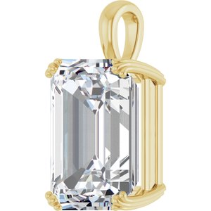 14K Yellow Gold 18x13 mm Emerald Pendant Mounting – image 3
