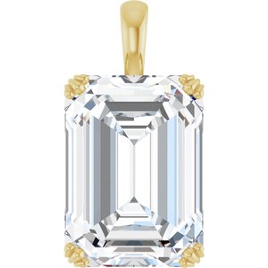 14K Yellow Gold 18x13 mm Emerald Pendant Mounting