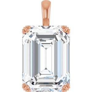 10K Rose Gold 18x13 mm Emerald Pendant Mounting