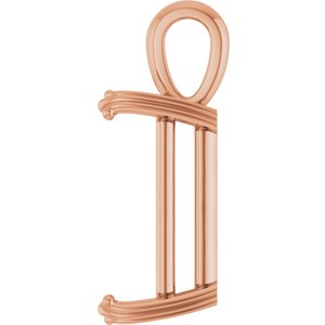 18K Rose Gold 18x13 mm Emerald Pendant Mounting – image 6