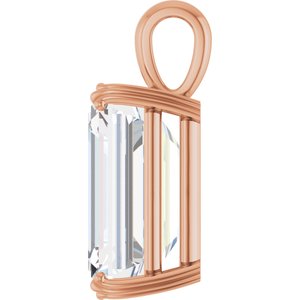 10K Rose Gold 18x13 mm Emerald Pendant Mounting – image 5