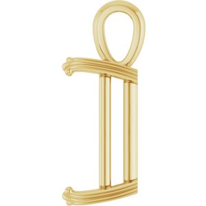 18K Yellow Gold 18x13 mm Emerald Pendant Mounting – image 6
