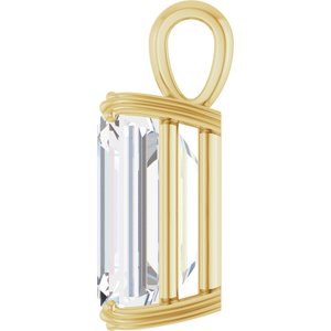 18K Yellow Gold 18x13 mm Emerald Pendant Mounting – image 5