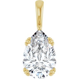 10K Yellow Gold 15x10 mm Pear Pendant Mounting