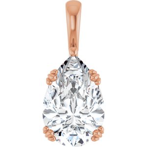 14K Rose Gold 15x10 mm Pear Pendant Mounting