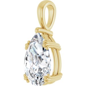 14K Yellow Gold 15x10 mm Pear Pendant Mounting – image 3