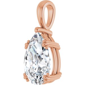 10K Rose Gold 15x10 mm Pear Pendant Mounting – image 3