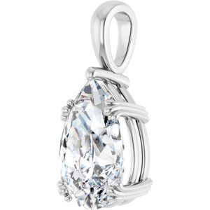 18K White Gold 15x10 mm Pear Pendant Mounting – image 3