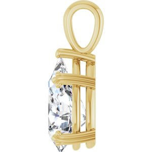 10K Yellow Gold 15x10 mm Pear Pendant Mounting – image 5