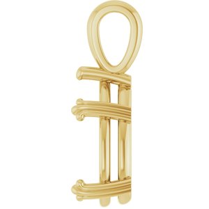 10K Yellow Gold 15x10 mm Pear Pendant Mounting – image 6