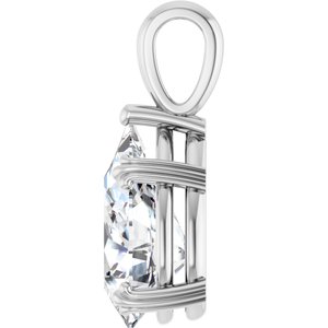 18K White Gold 15x10 mm Pear Pendant Mounting – image 5