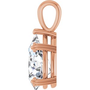 14K Rose Gold 15x10 mm Pear Pendant Mounting – image 5