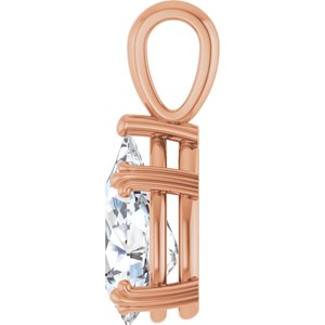 10K Rose Gold 13x8 mm Pear Pendant Mounting – image 5