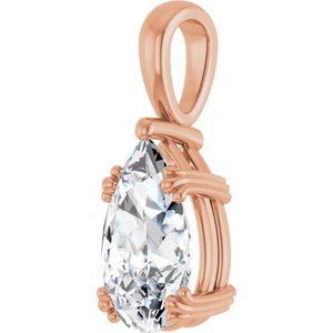 18K Rose Gold 13x8 mm Pear Pendant Mounting – image 3