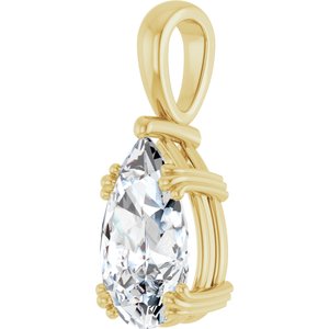 10K Yellow Gold 13x8 mm Pear Pendant Mounting – image 3