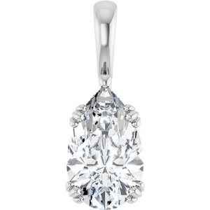 Continuum Sterling Silver 13x8 mm Pear Pendant Mounting