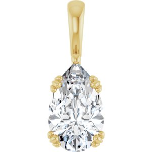 10K Yellow Gold 13x8 mm Pear Pendant Mounting