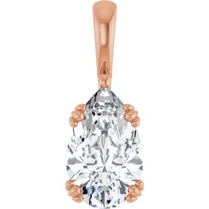 14K Rose Gold 13x8 mm Pear Pendant Mounting