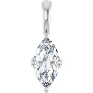Sterling Silver 12x6 mm Marquise Pendant Mounting