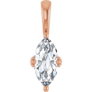 18K Rose Gold 12x6 mm Marquise Pendant Mounting