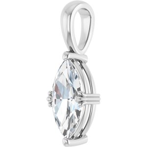 18K White Gold 12x6 mm Marquise Pendant Mounting – image 3