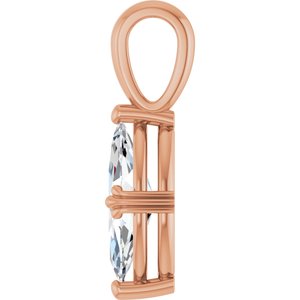 18K Rose Gold 12x6 mm Marquise Pendant Mounting – image 5
