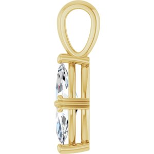 18K Yellow Gold 12x6 mm Marquise Pendant Mounting – image 5