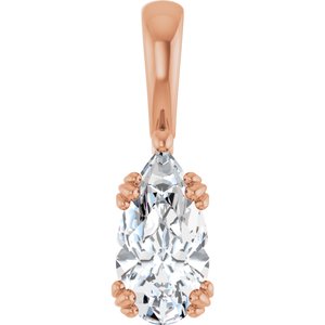 18K Rose Gold 10.5x5.5 mm Pear Pendant Mounting