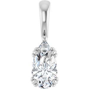 Sterling Silver 10.5x5.5 mm Pear Pendant Mounting