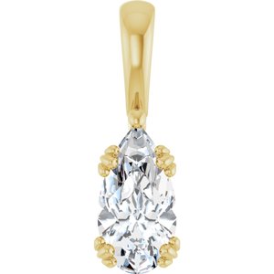 18K Yellow Gold 10.5x5.5 mm Pear Pendant Mounting