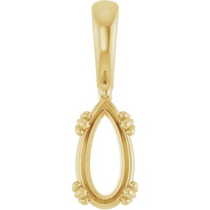 14K Yellow Gold 10.5x5.5 mm Pear Pendant Mounting – image 2