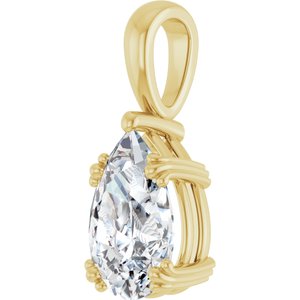 18K Yellow Gold 12x8 mm Pear Pendant Mounting – image 3