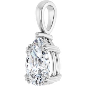 10K White Gold 12x8 mm Pear Pendant Mounting – image 3