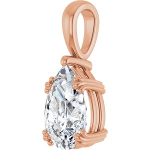 14K Rose Gold 12x8 mm Pear Pendant Mounting – image 3