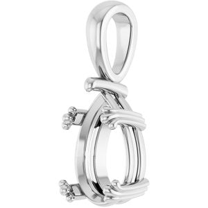 Continuum Sterling Silver 12x8 mm Pear Pendant Mounting – image 4