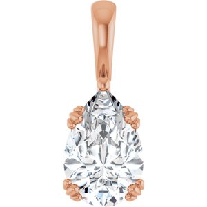 14K Rose Gold 12x8 mm Pear Pendant Mounting