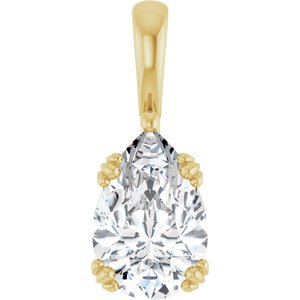 18K Yellow Gold 12x8 mm Pear Pendant Mounting
