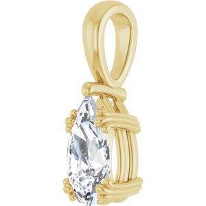 18K Yellow Gold 10.5x5.5 mm Pear Pendant Mounting – image 3
